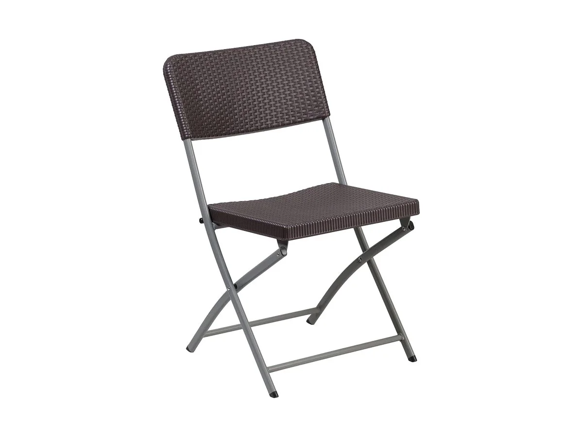 Rattan-Design Folding Chair